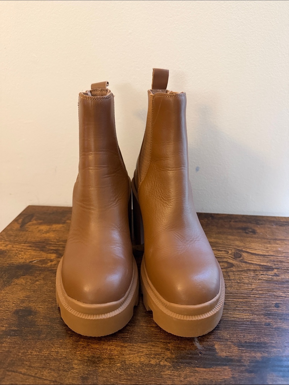 Steve Madden Roxie Chunky Platform Chelsea Boot - Brown sz 6 - Picture 3 of 5
